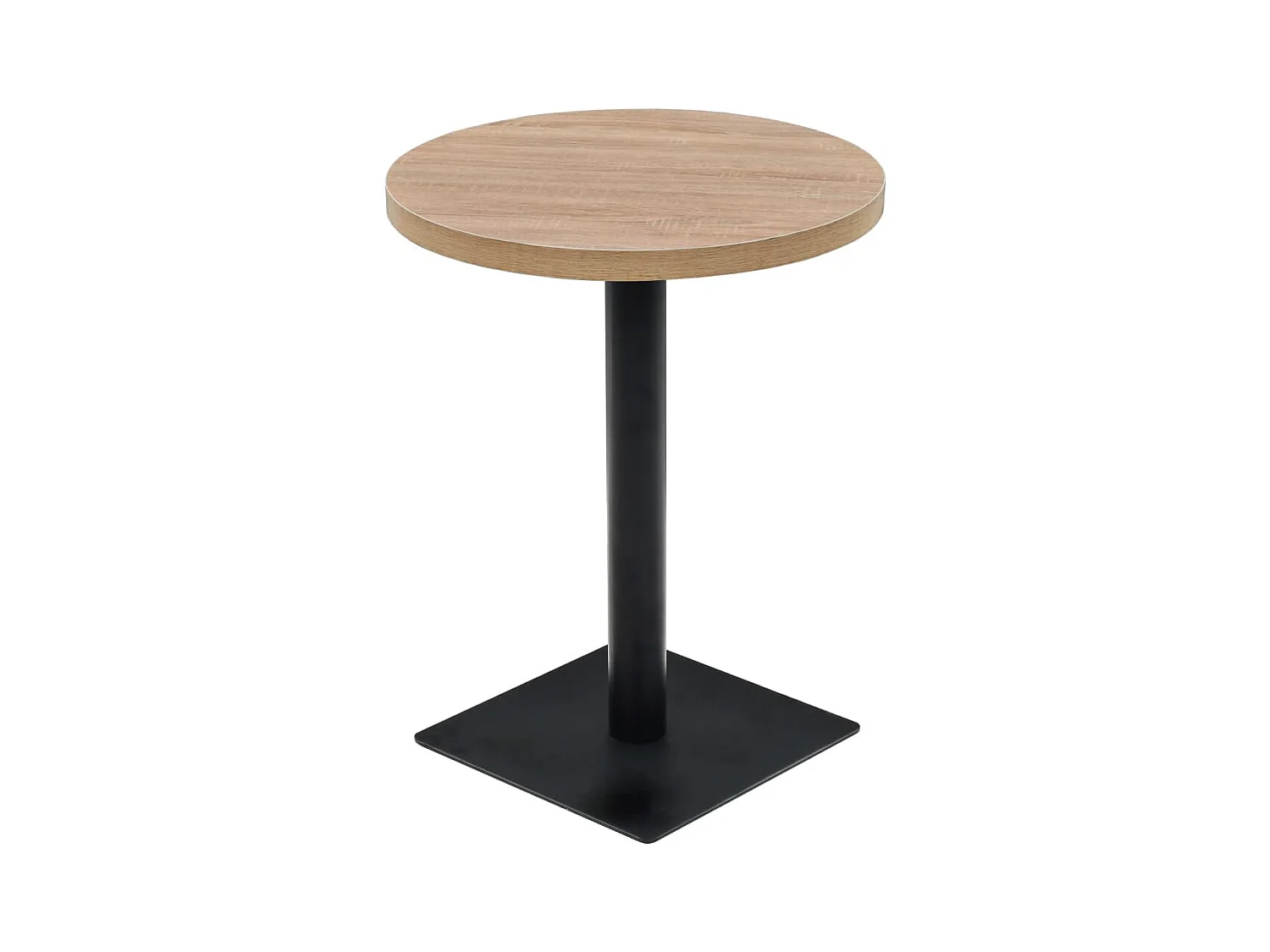 Table de bistro MDF et acier Rond 60 x 75 cm Couleur de chêne