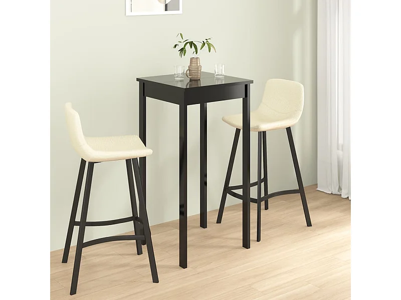 Mesa de bar de MDF negro 55x55x107 cm