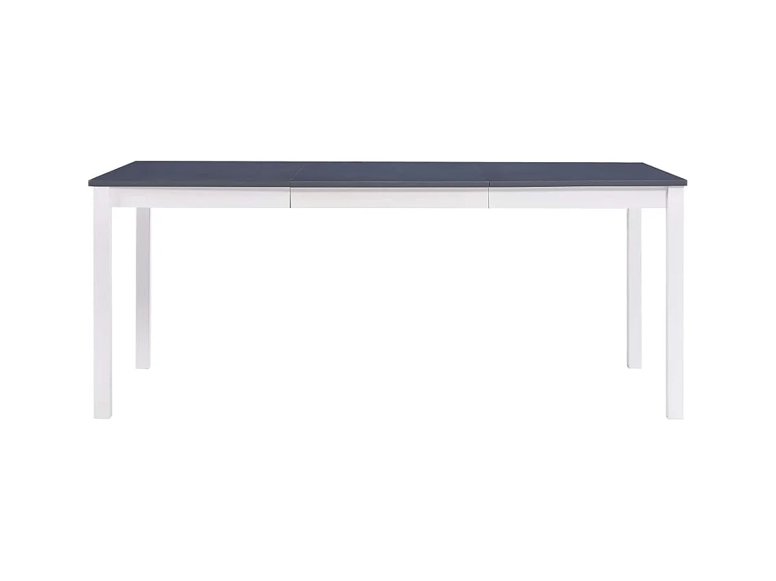 Table à manger Blanc et gris 180x90x73 cm Bois de pin