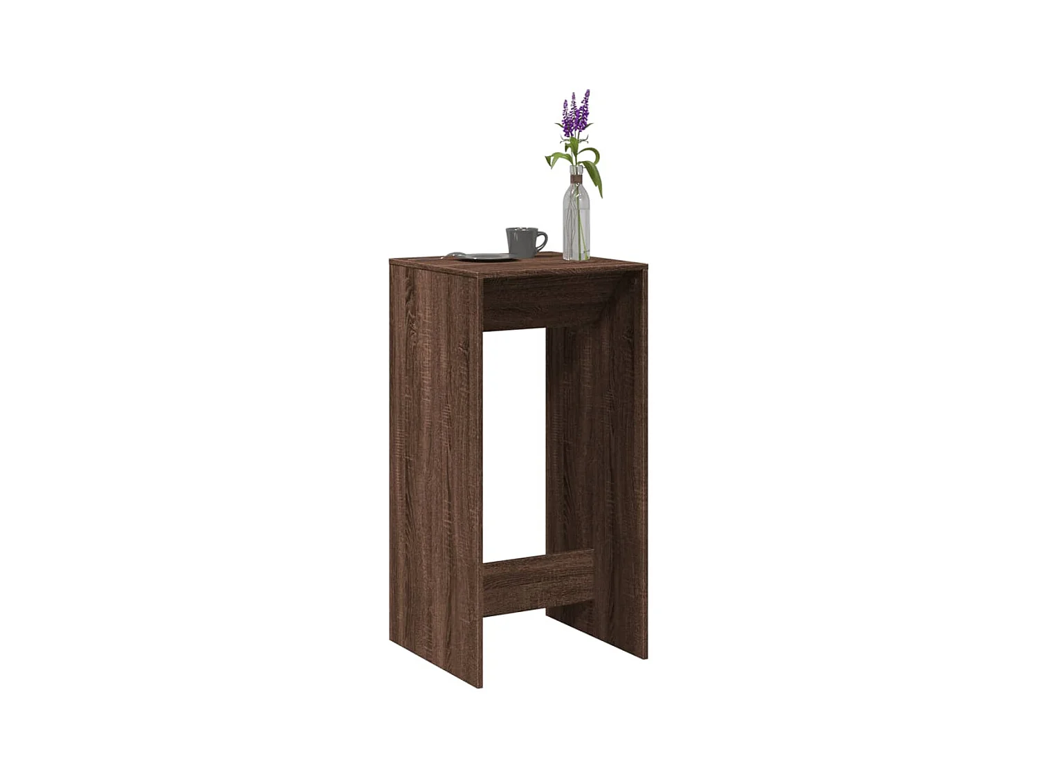 Table de bar chêne marron 51x50x103,5 cm bois d'ingénierie
