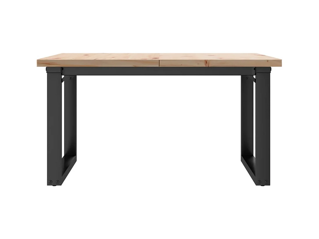 Table basse cadre en O 80x80x45,5cm bois de pin massif et acier