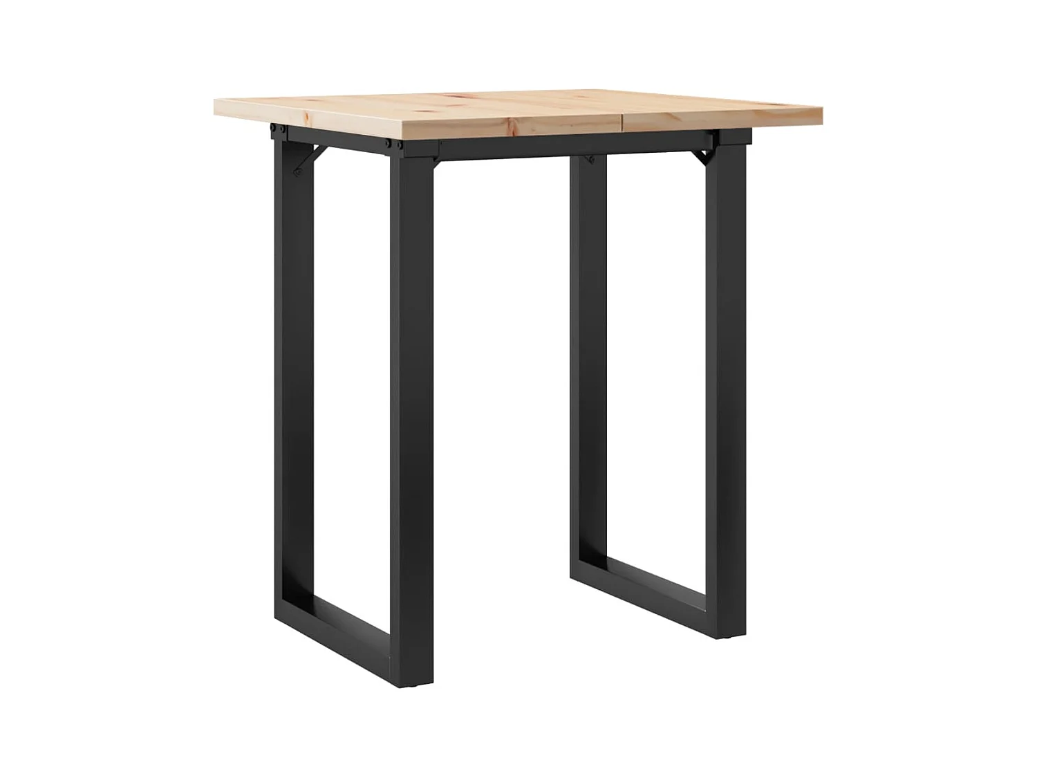 Table à manger cadre en O 70x70x75,5cm bois de pin massif acier