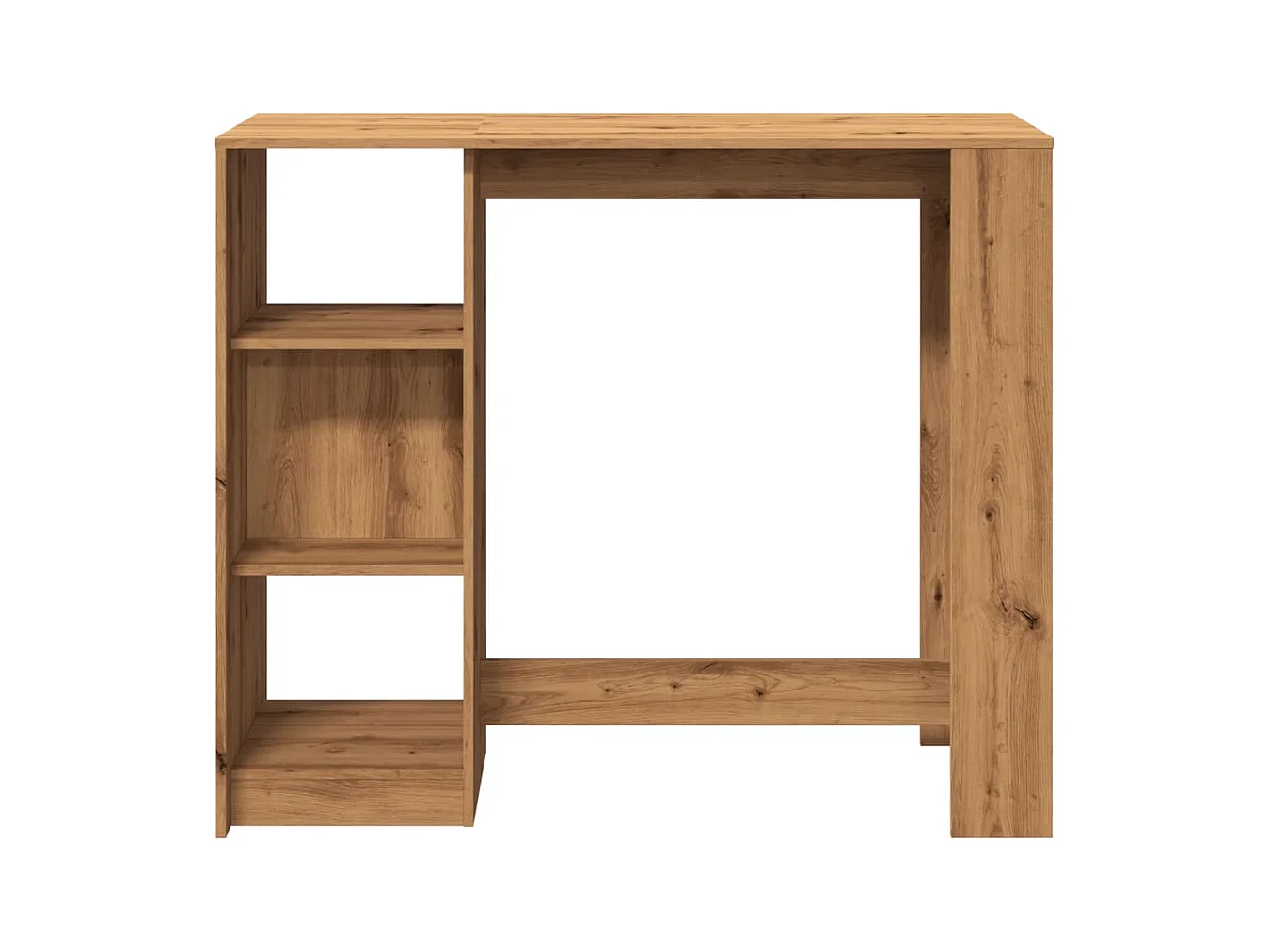 Table de bar avec étagère chêne artisanal bois d'ingénierie