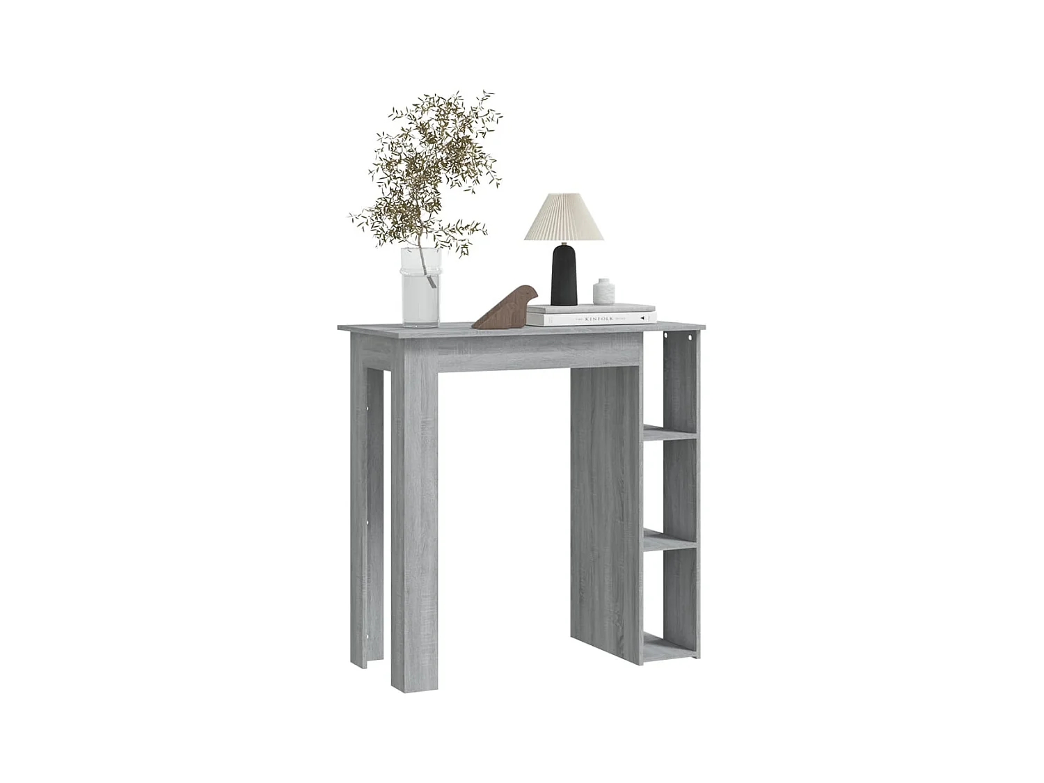 Table de bar avec étagère sonoma gris bois d'ingénierie