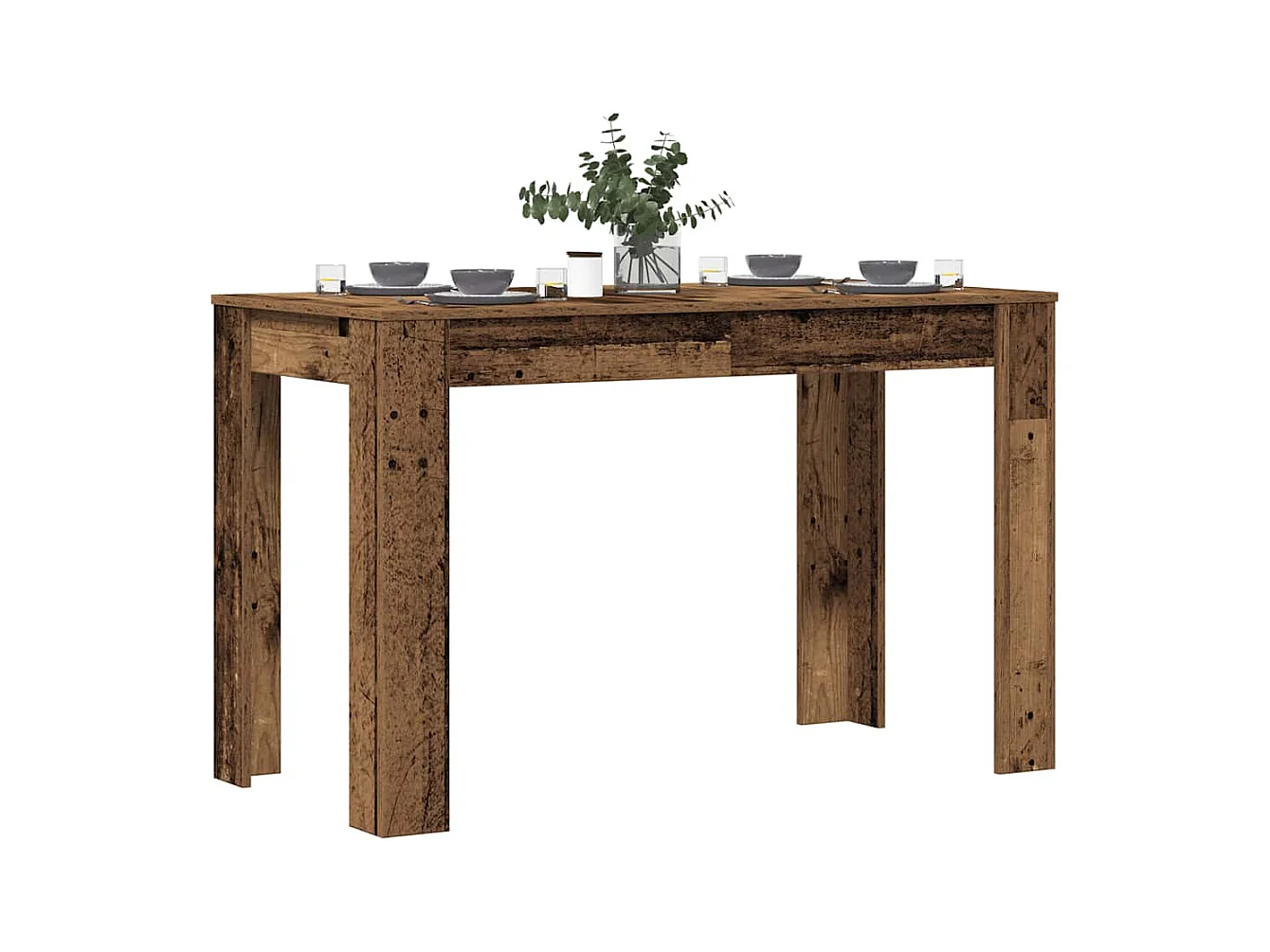 Table à manger vieux bois 120x60x76 cm bois d'ingénierie