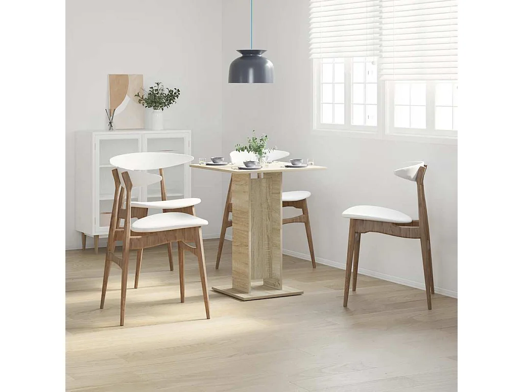 Mesa de bistró de roble Sonoma de 60 x 60 x 75 cm de madera de ingeniería