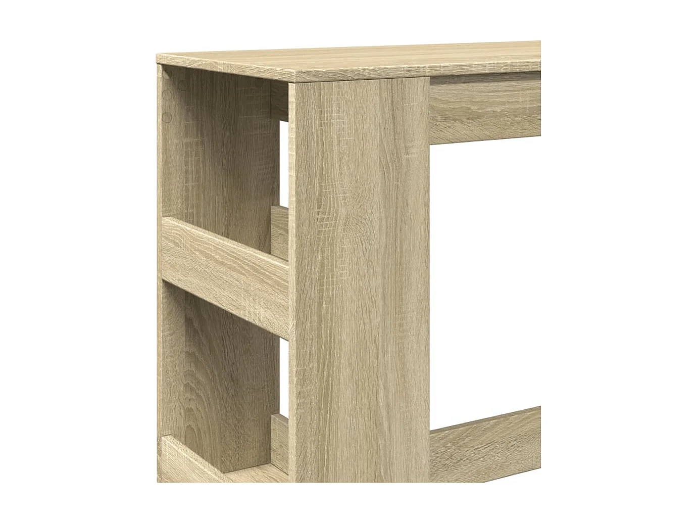 Mesa de bar de madera de ingeniería de roble Sonoma con estantes