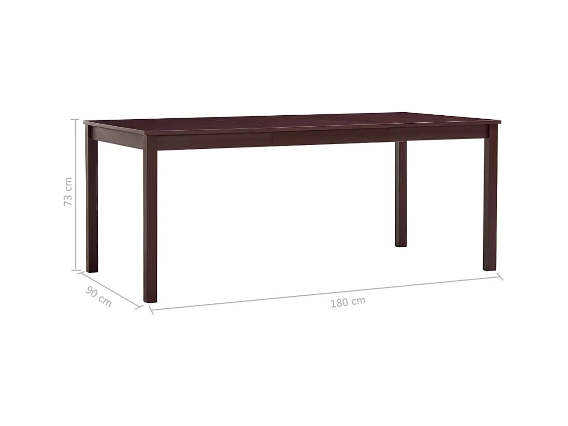 Table à manger Marron foncé 180x90x73 cm Bois de pin