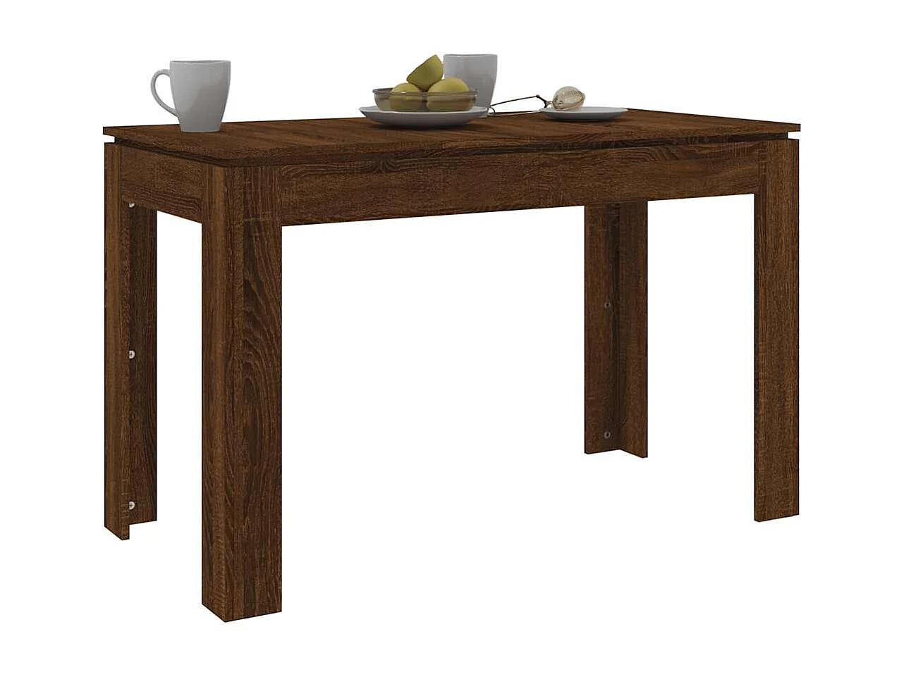 Mesa de comedor roble marrón 120x60x76 cm madera de ingeniería