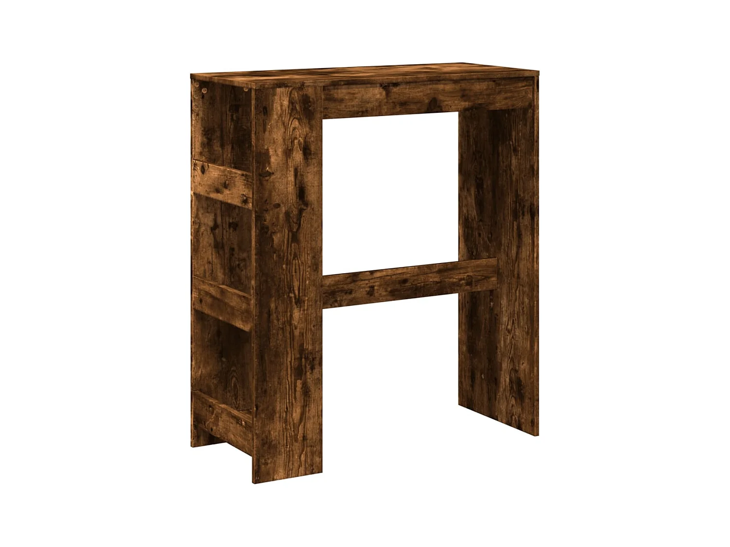 Table de bar avec étagères chêne fumé bois d'ingénierie