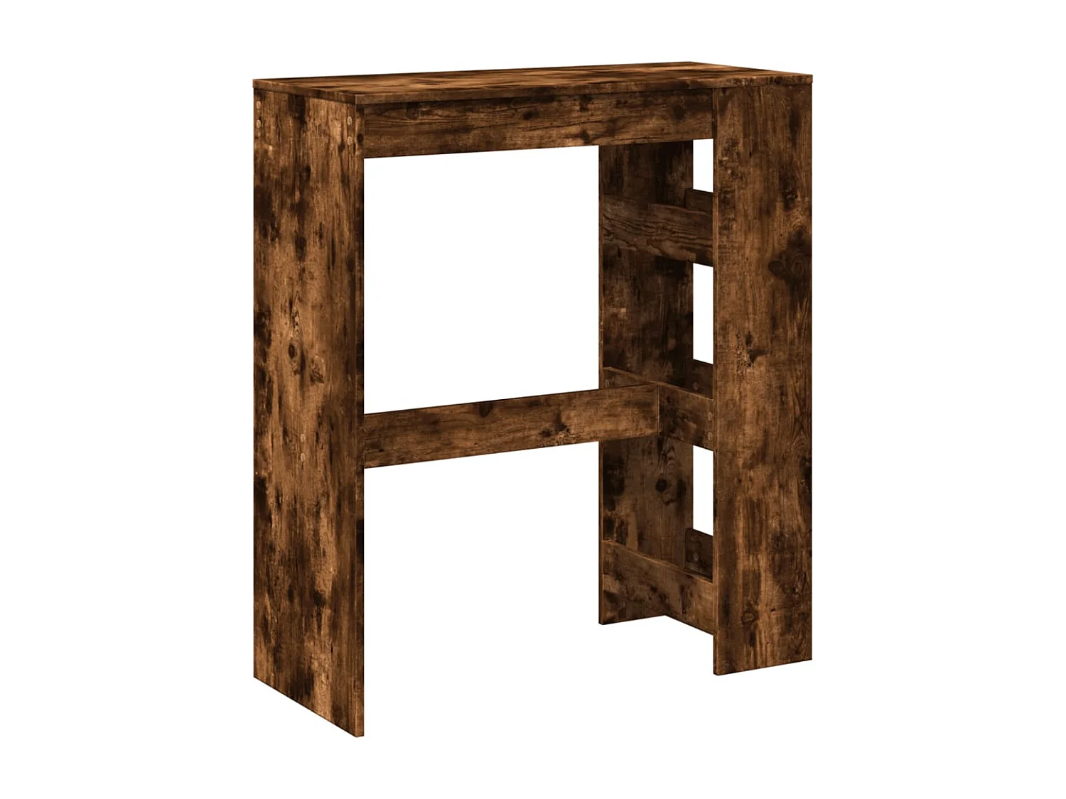 Mesa de bar con estantes de madera de ingeniería de roble ahumado