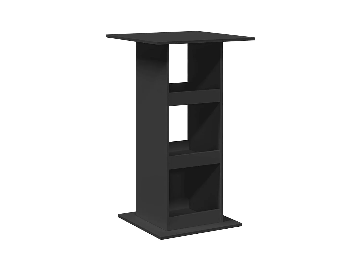 Table de bar avec rangement noir 60x60x102 cm bois d’ingénierie