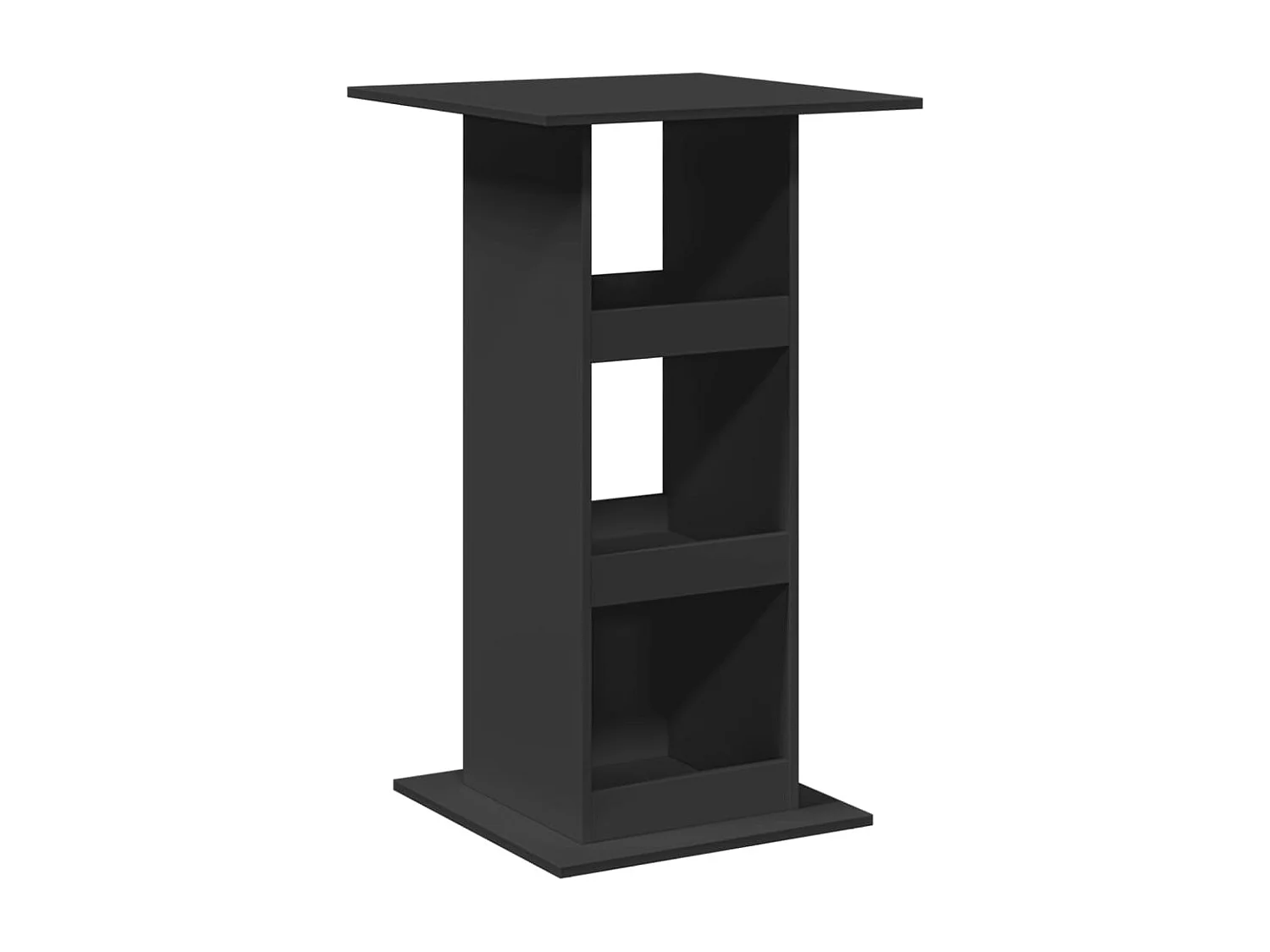 Mesa de bar con almacenaje negra 60x60x102 cm madera de ingeniería