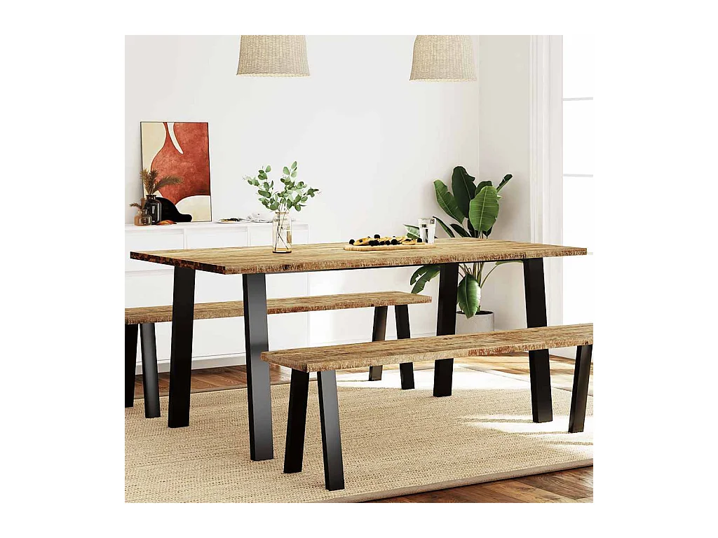 Table à manger 150x90x75 cm bois d'acacia solide