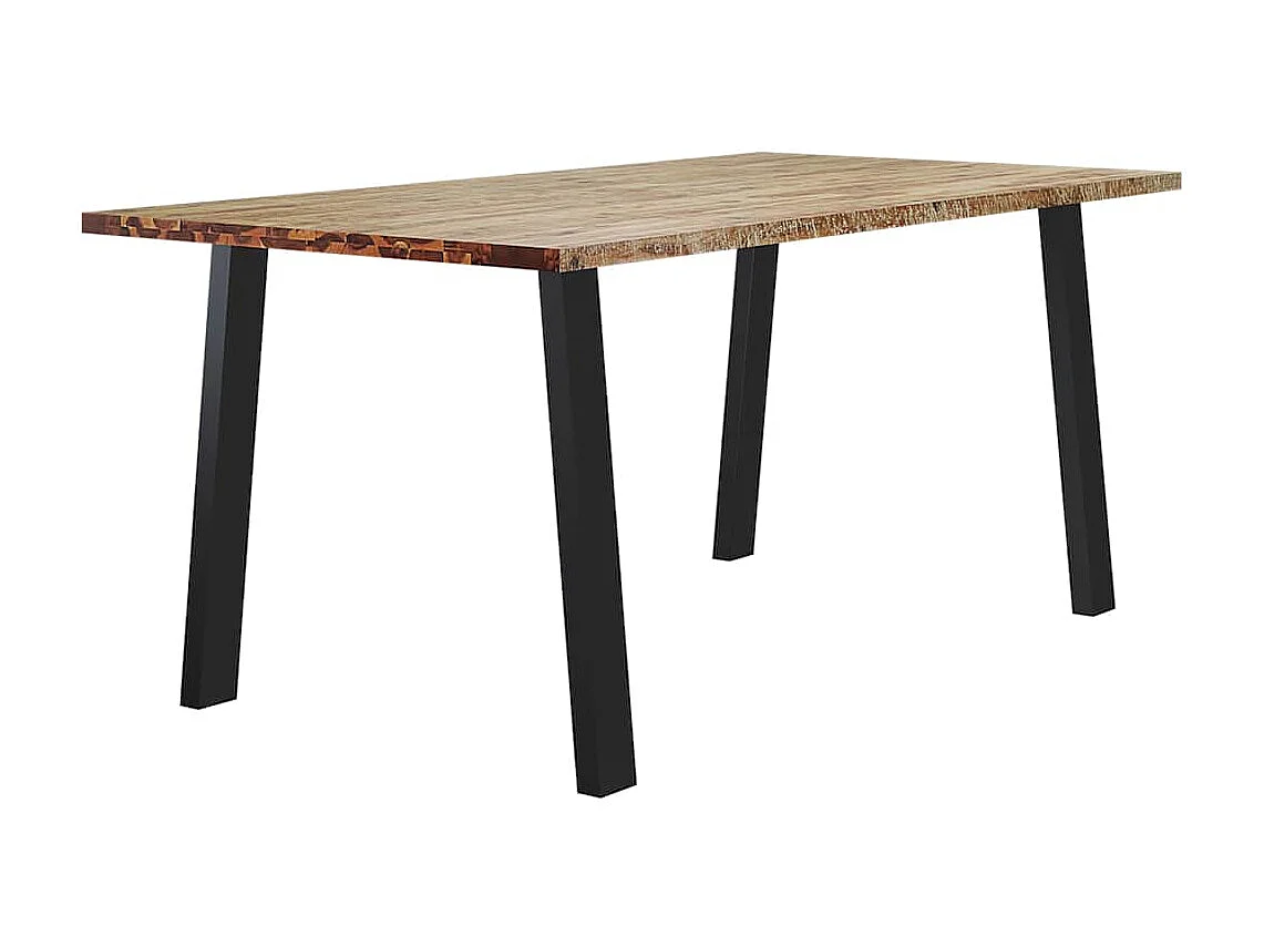 Mesa de comedor 150x90x75 cm madera maciza de acacia