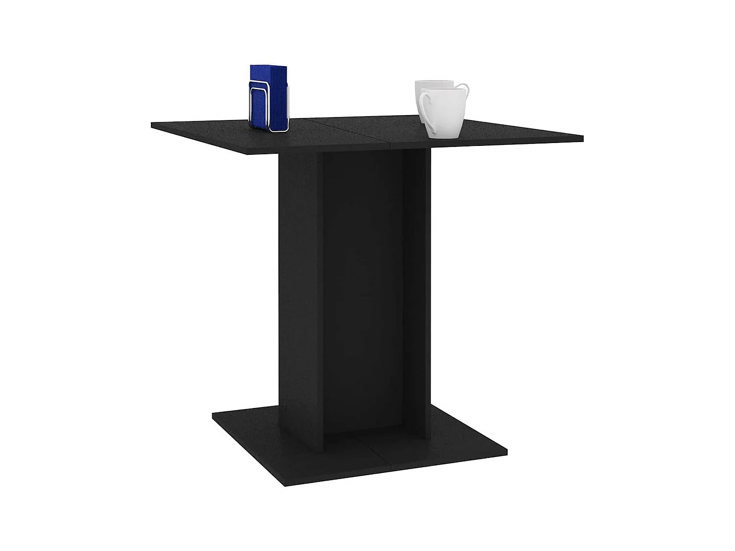 Table à manger Noir 80x80x75 cm bois d'ingénierie