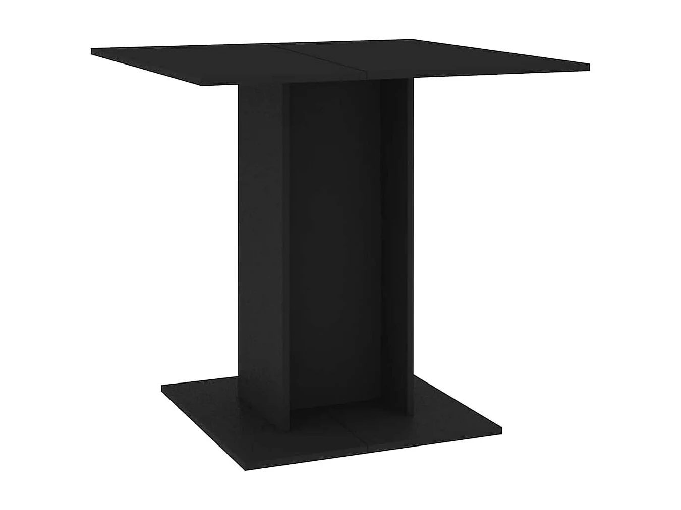Mesa de comedor negra 80x80x75 cm madera de ingeniería