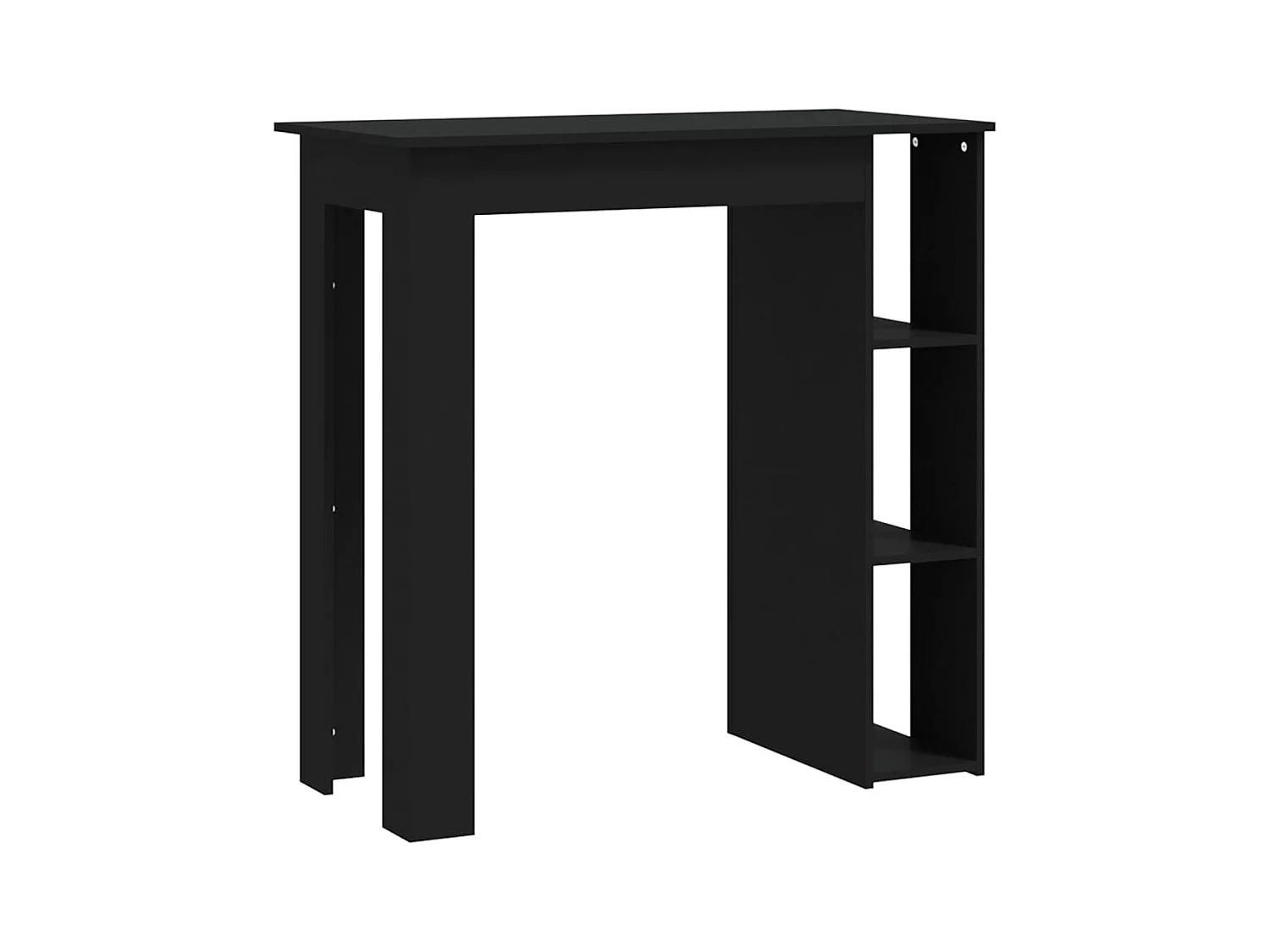 Table de bar avec étagère Noir 102x50x103,5cm Bois d'ingénierie