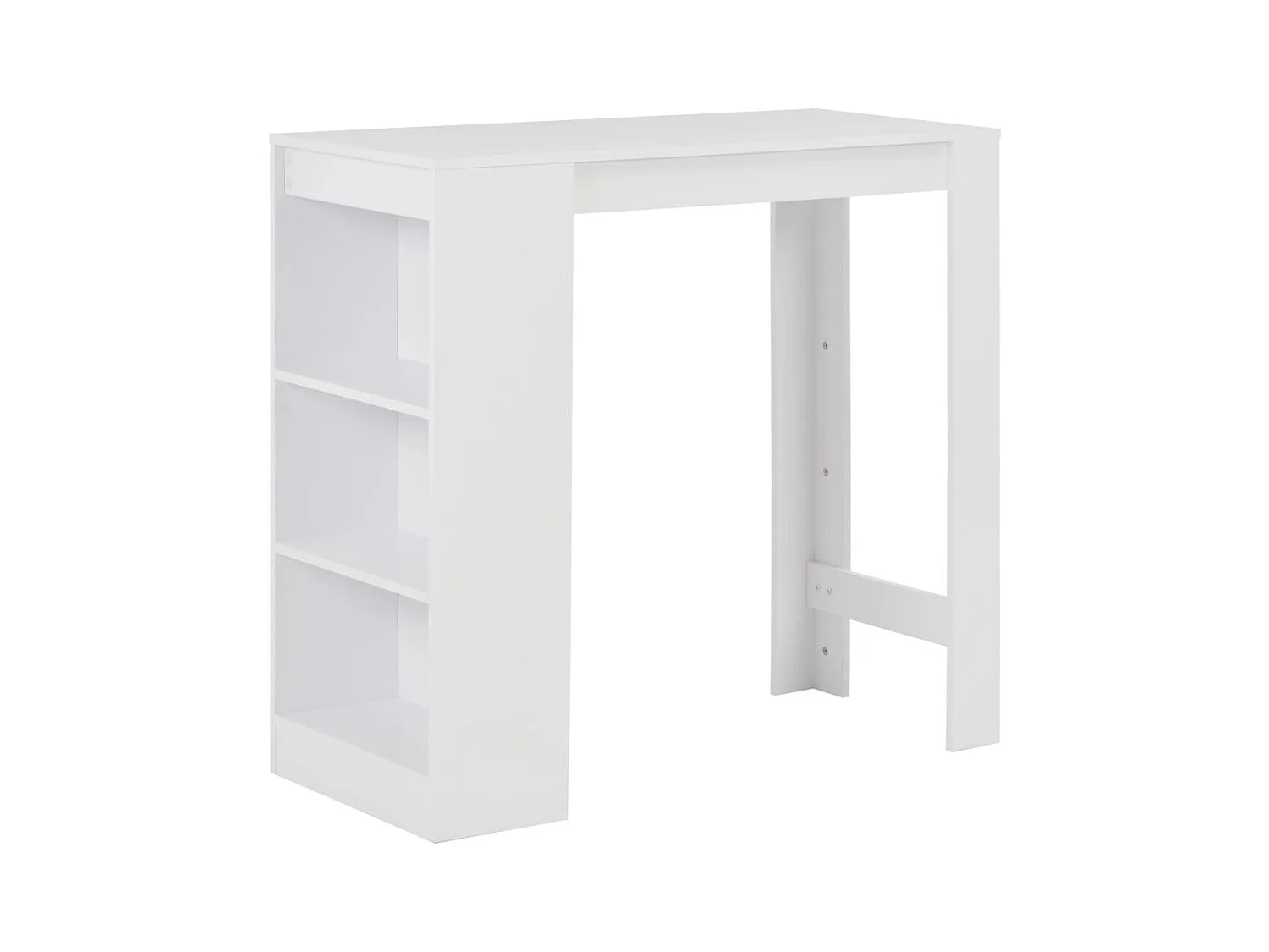 Table de bar avec étagère Blanc 110x50x103 cm