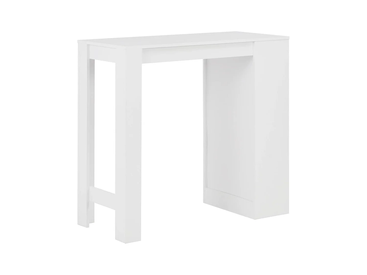 Table de bar avec étagère Blanc 110x50x103 cm