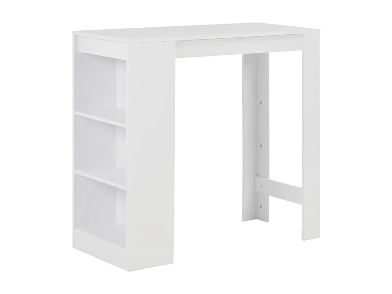 Mesa de bar con estante Blanco 110x50x103 cm