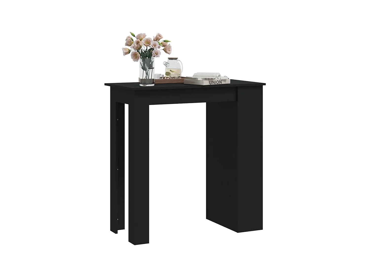 Table de bar et rangement Noir 102x50x103,5cm Bois d'ingénierie