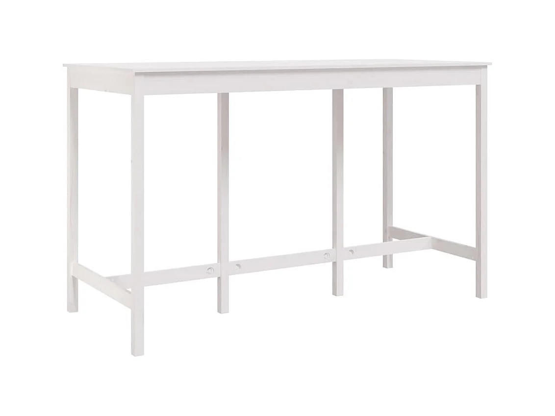 Table de bar Blanc 180x80x110 cm Bois massif de pin