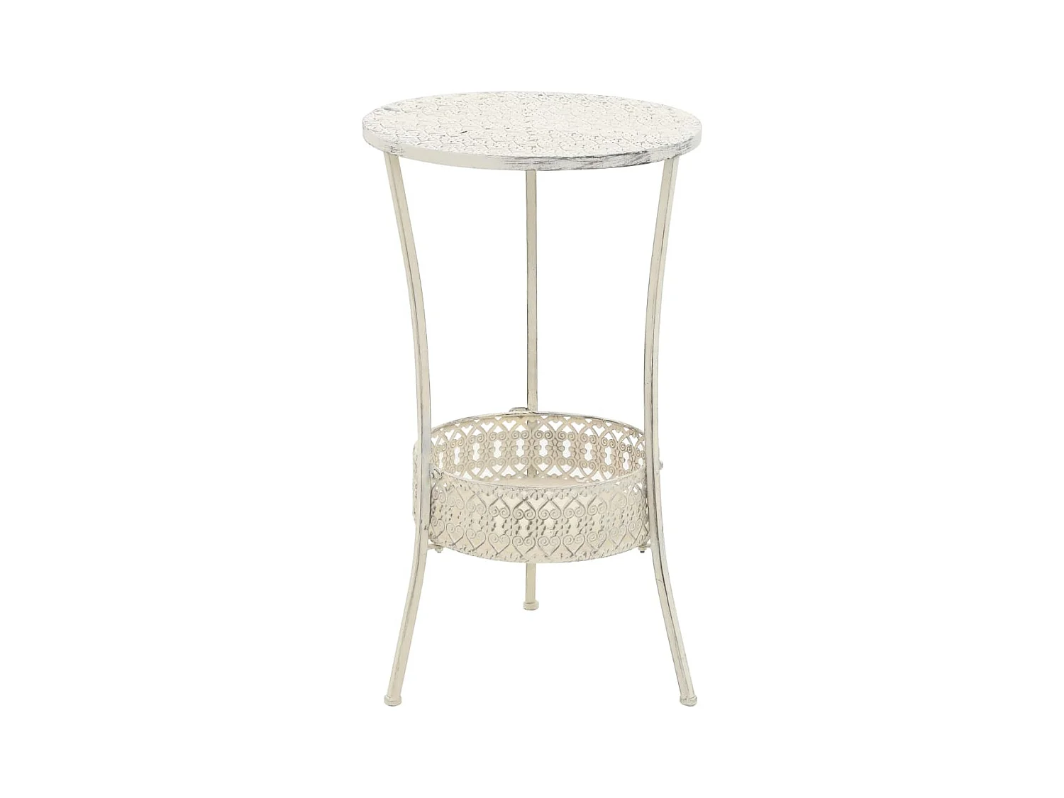 Table de bistro Style vintage Ronde Métal 40x70 cm Blanc