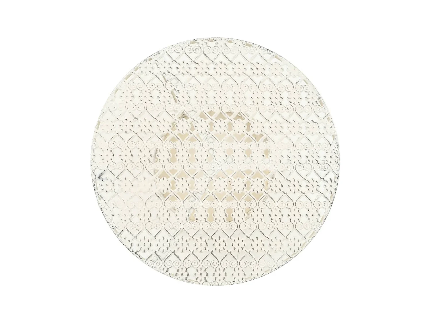 Table de bistro Style vintage Ronde Métal 40x70 cm Blanc