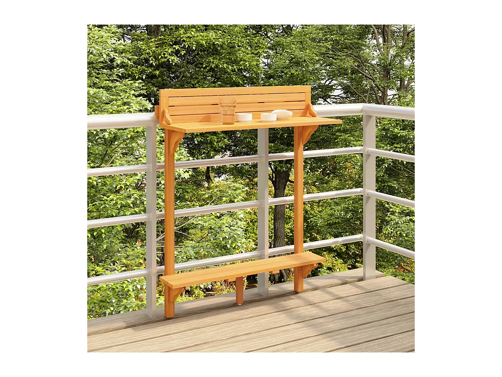 Mesa bar de balcón 90x37x122,5 cm Madera maciza de acacia
