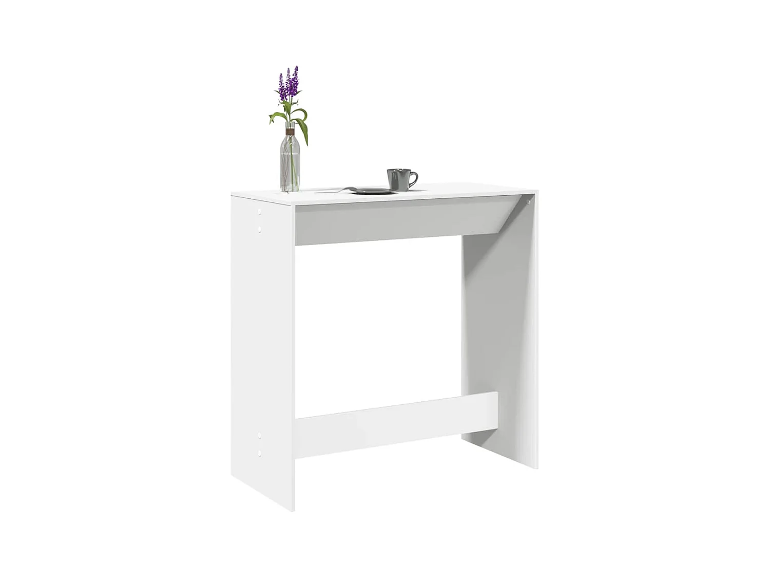 Table de bar blanc 102x50x103,5 cm bois d'ingénierie