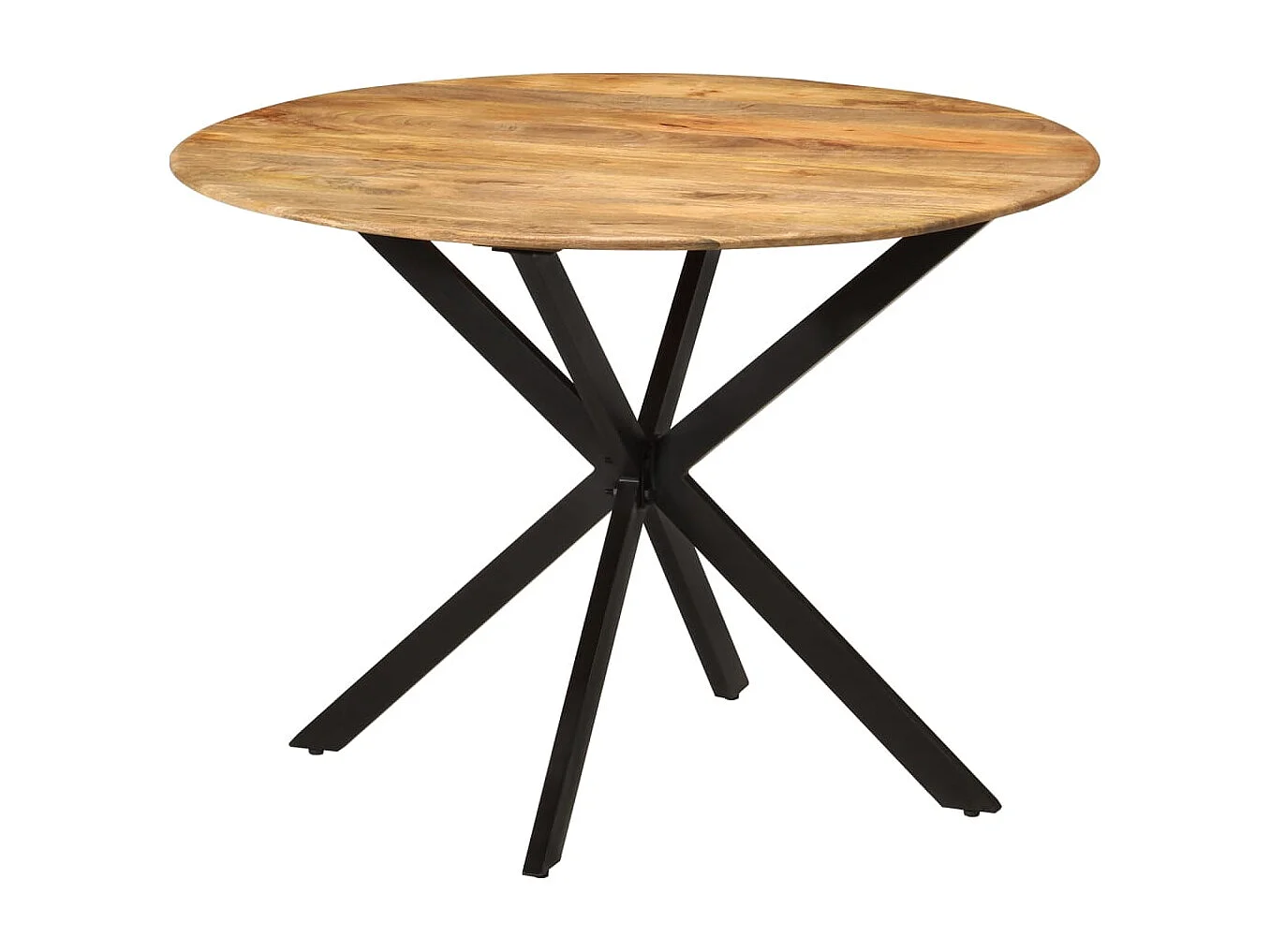 Mesa de comedor Ø110x78 cm Madera maciza de mango y acero