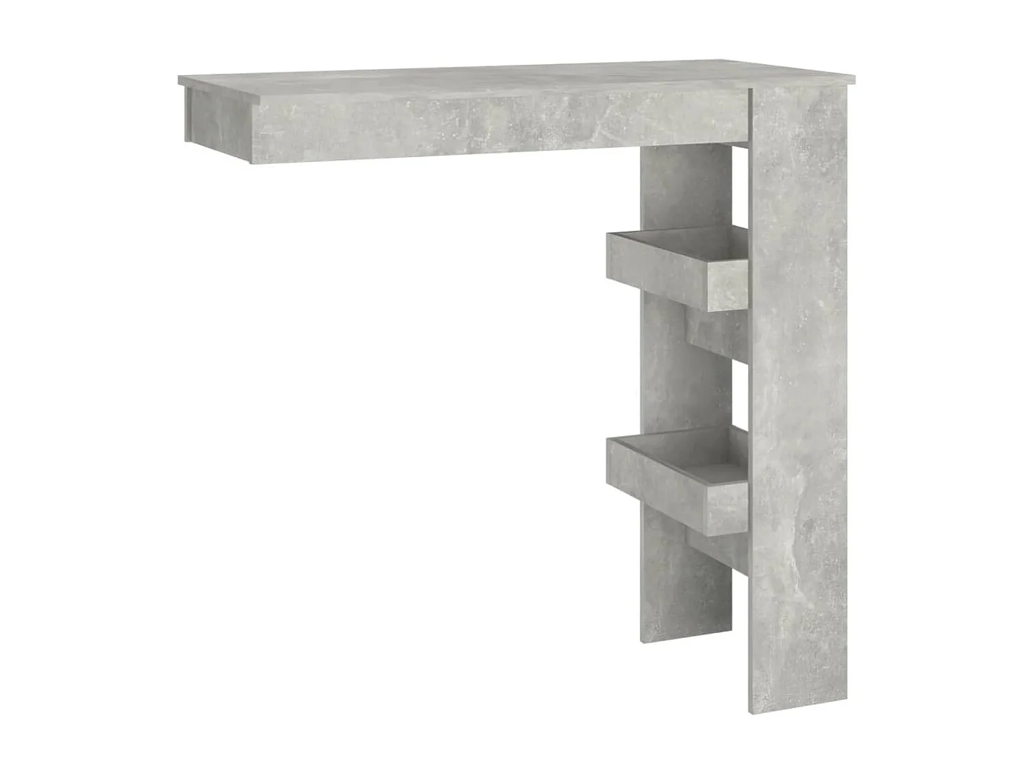 Table de bar murale Gris Béton 102x45x103,5cm Bois d'ingénierie