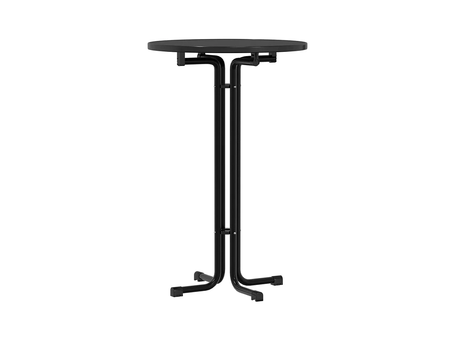 Table à manger noir Ø70x110 cm bois d'ingénierie et acier