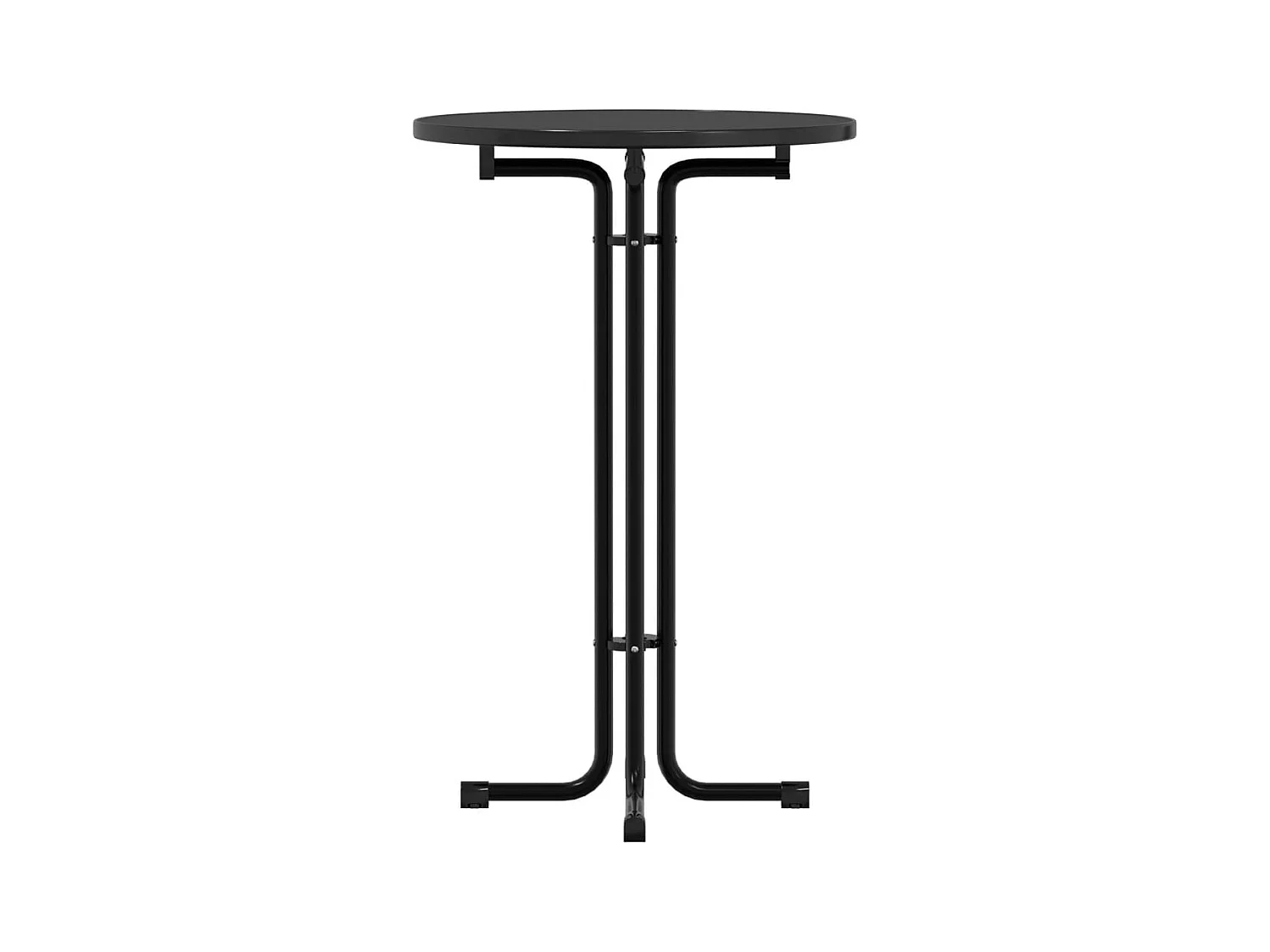 Table à manger noir Ø70x110 cm bois d'ingénierie et acier