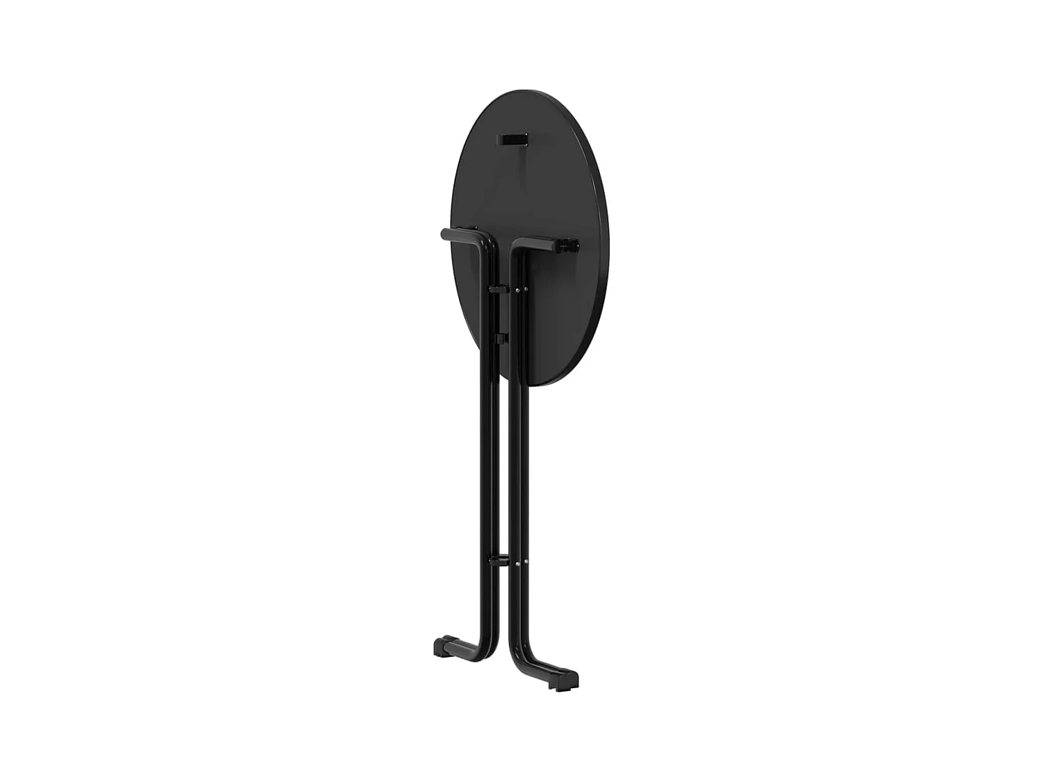 Table à manger noir Ø70x110 cm bois d'ingénierie et acier