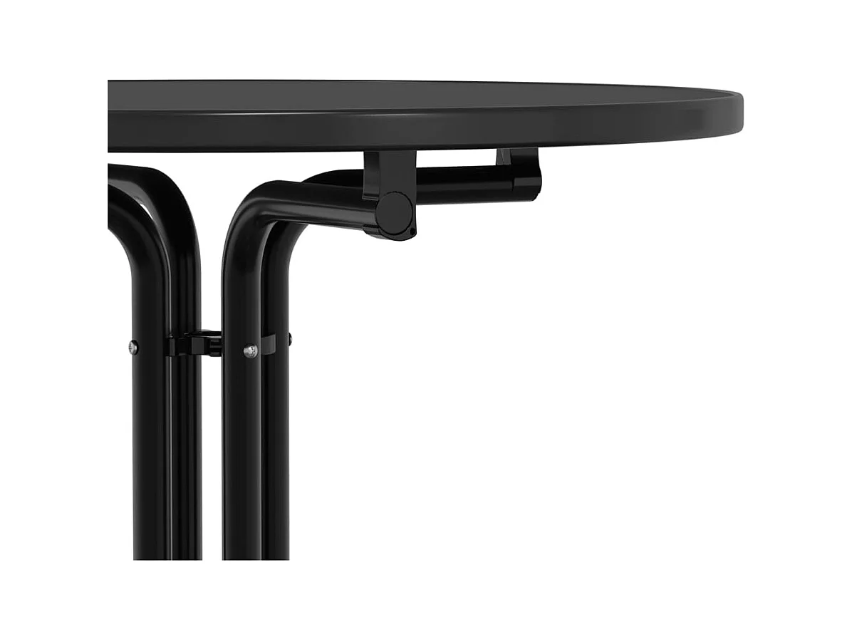 Table à manger noir Ø70x110 cm bois d'ingénierie et acier