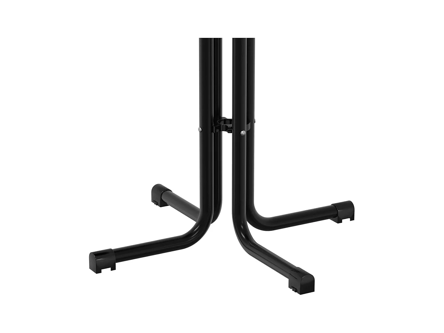 Table à manger noir Ø70x110 cm bois d'ingénierie et acier