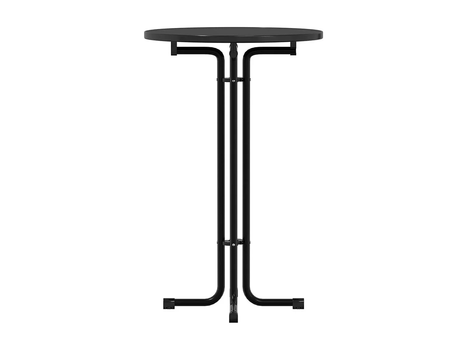 Mesa de comedor negra Ø70x110 cm de madera contrachapada y acero