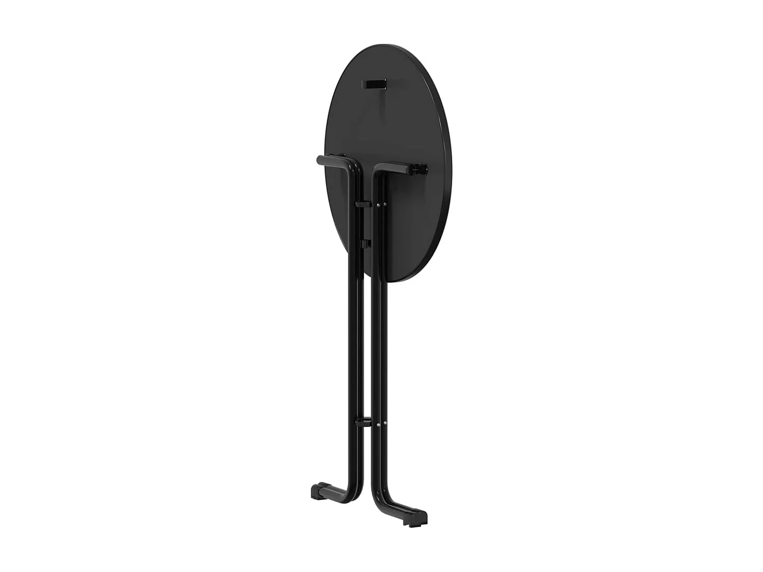 Mesa de comedor negra Ø70x110 cm de madera contrachapada y acero