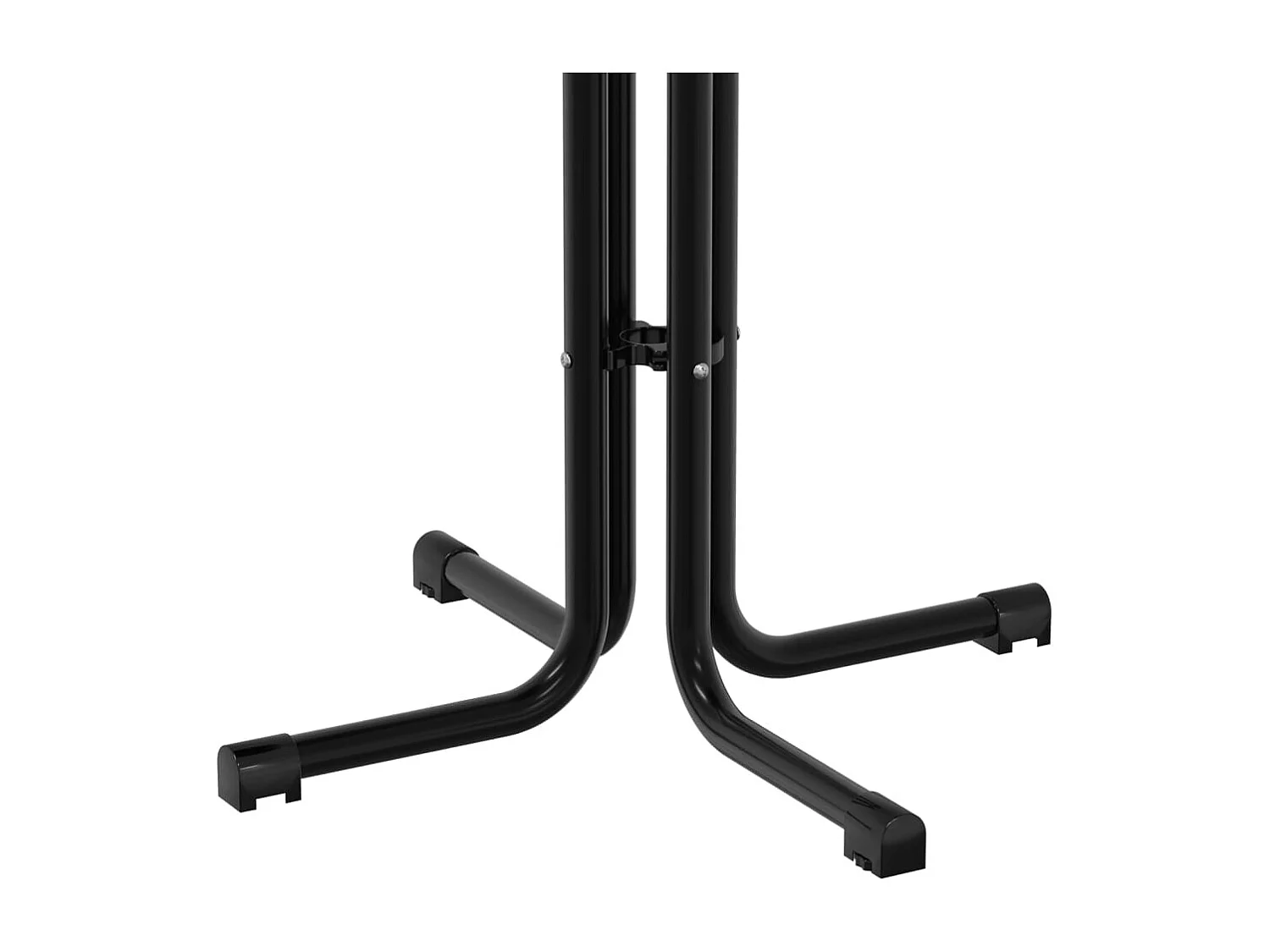 Mesa de comedor negra Ø70x110 cm de madera contrachapada y acero