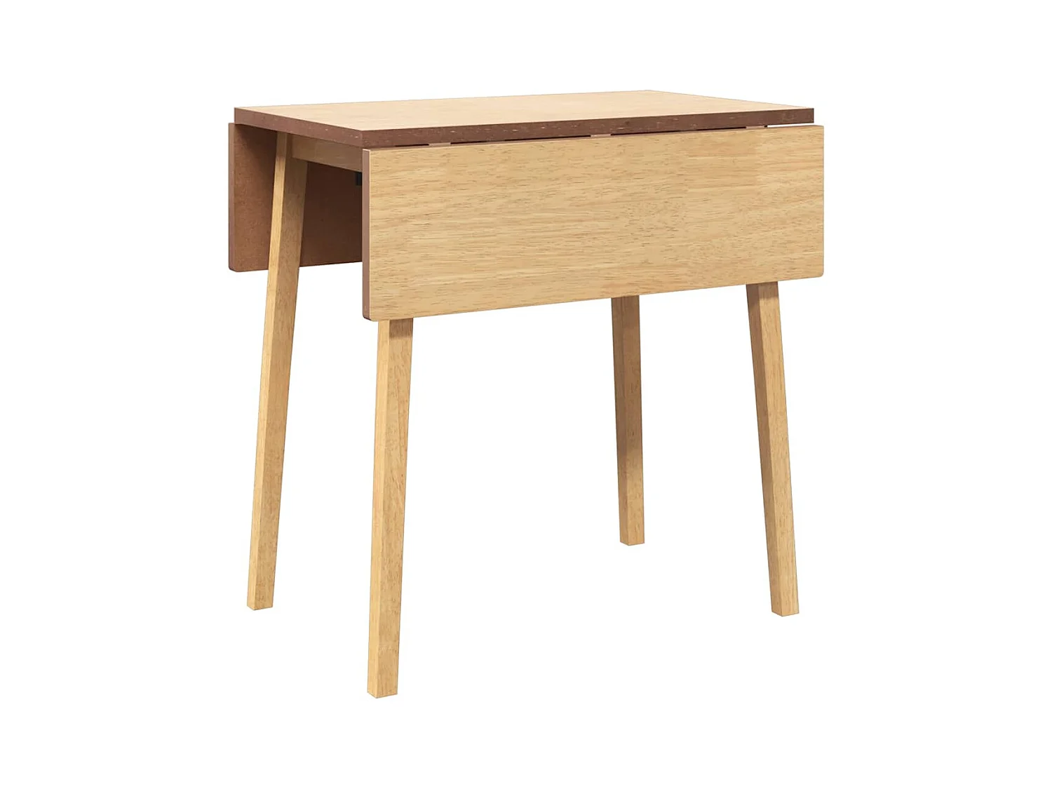 Table à manger naturel bois massif et caoutchouc