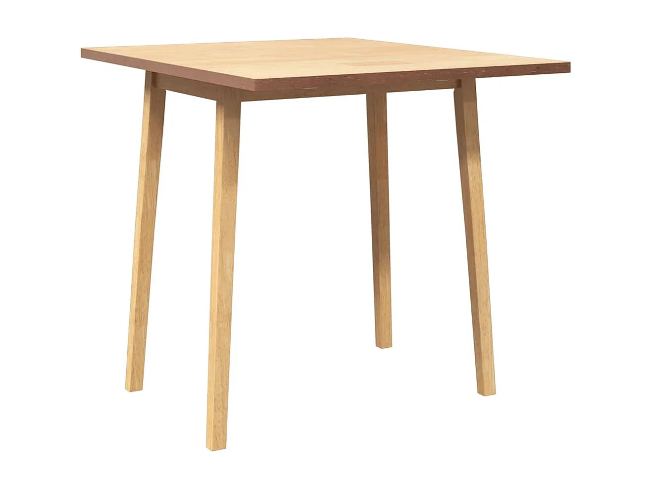 Eettafel van natuurlijk massief hout en rubber