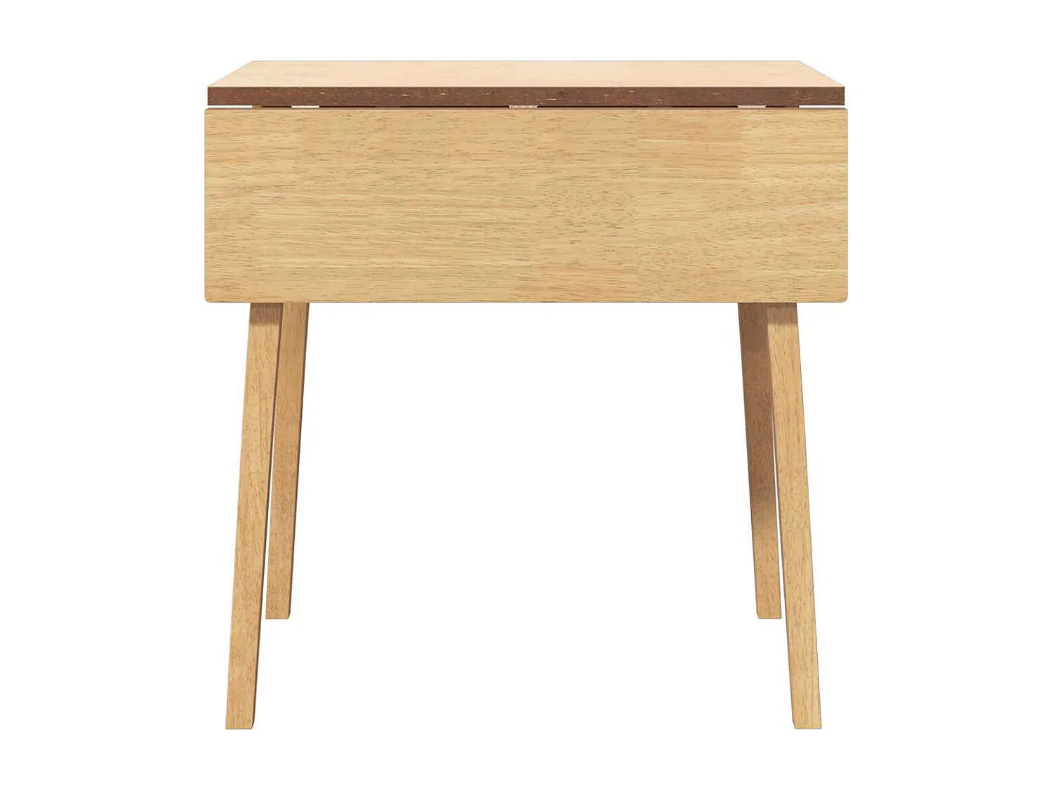 Eettafel van natuurlijk massief hout en rubber