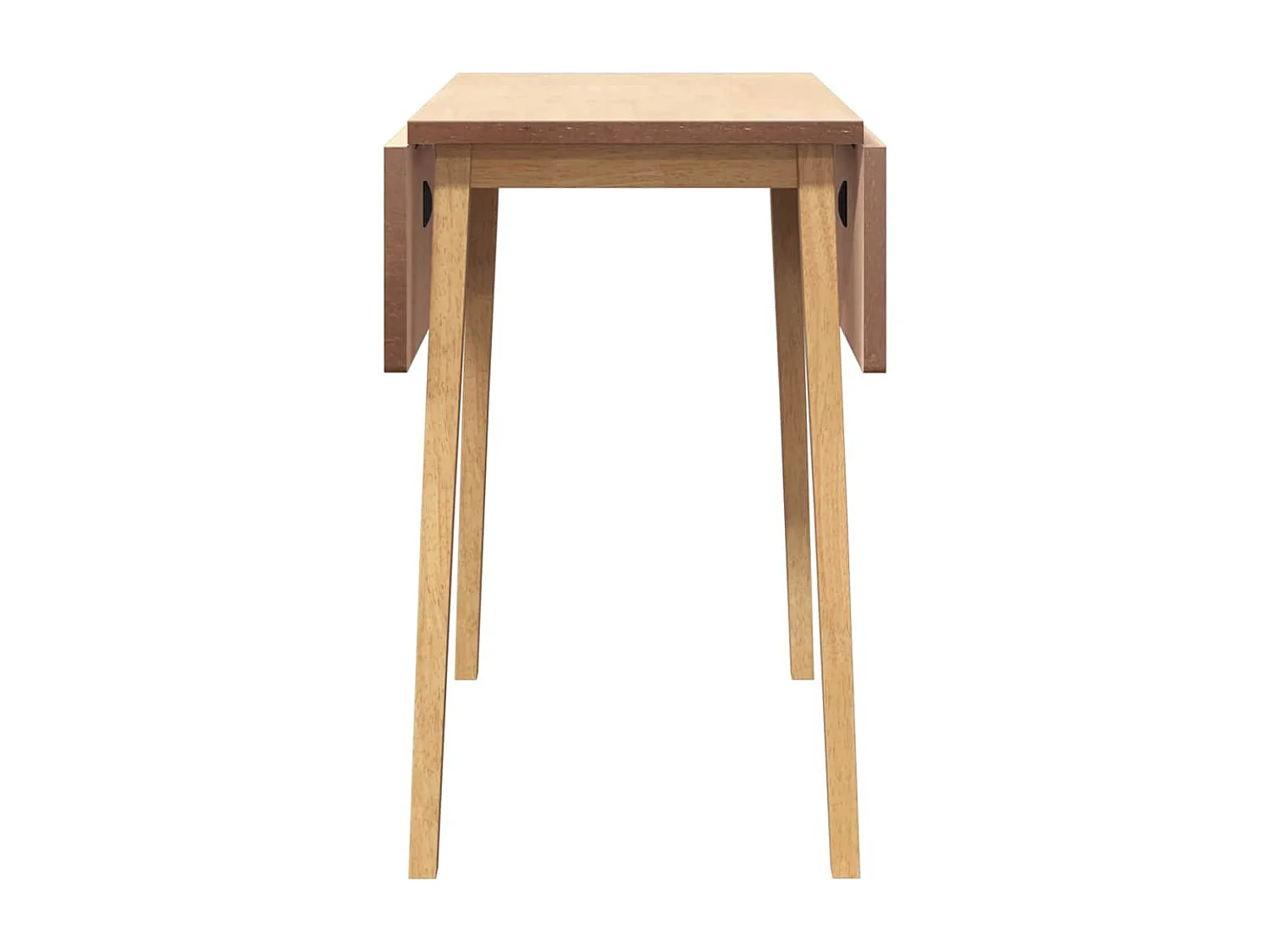 Eettafel van natuurlijk massief hout en rubber