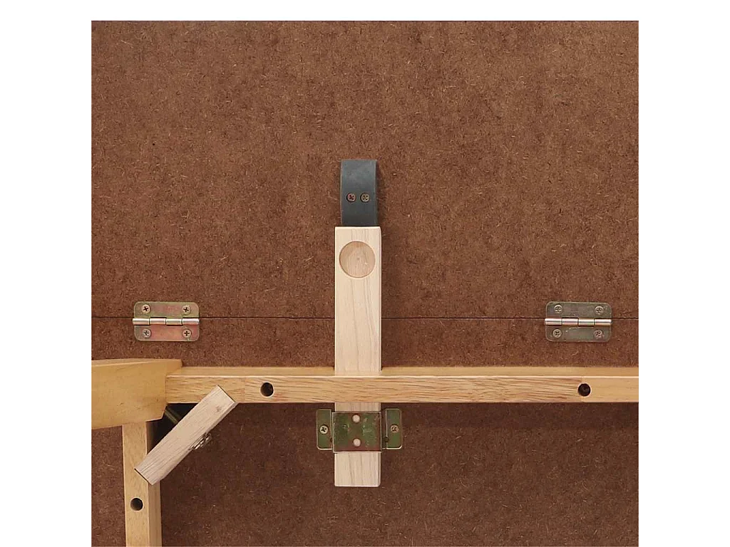 Eettafel van natuurlijk massief hout en rubber