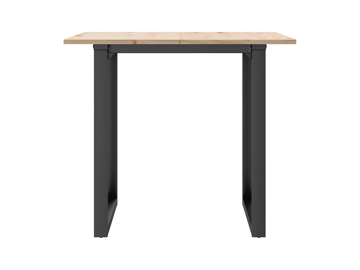 Table à manger cadre en O 80x80x75 cm bois de pin massif acier