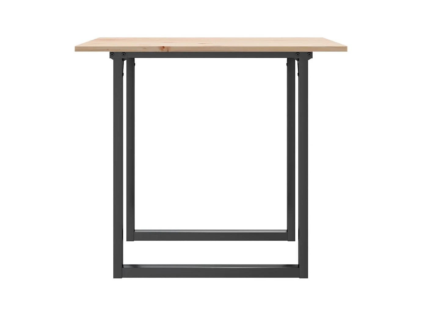 Table à manger cadre en O 80x80x75 cm bois de pin massif acier