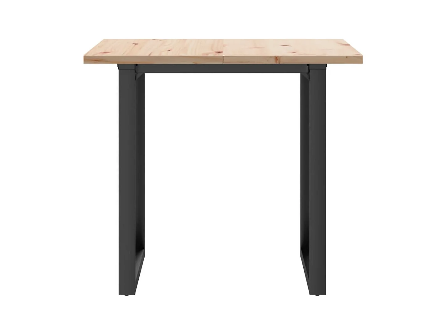 Table à manger cadre en O 90x90x75,5cm bois de pin massif acier