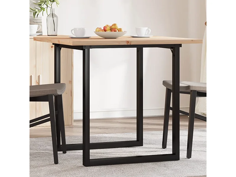 Mesa de comedor O-frame 90x90x75,5cm madera maciza de pino acero